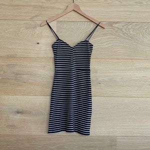Reformation ribbed stripe mini dress